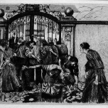 Käthe Kollwitz, La revuelta de los tejedores, 'Riot', 1894